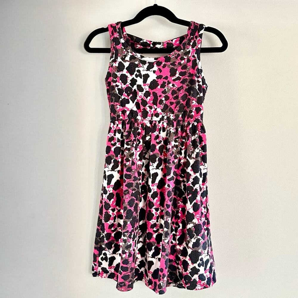 Xhilaration Girls Pink Black Animal Print Dress Size Small